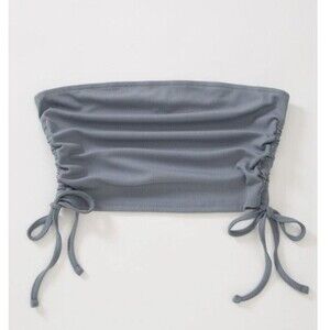 SHEIN Solid Drawstring Side Crop Tube Top-SIZE XL